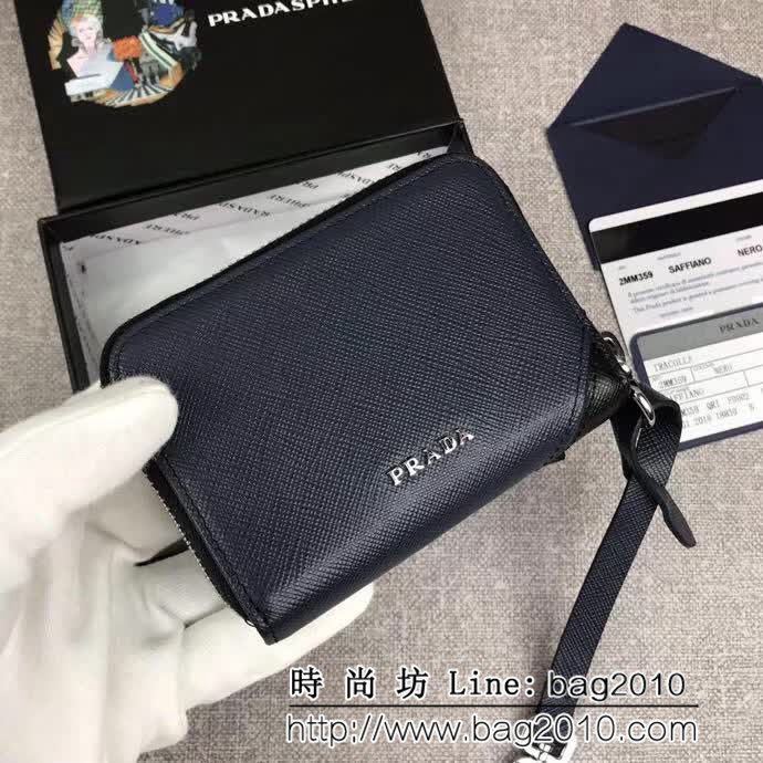 PRADA普拉達 專櫃最新款 限量版 男士拉鏈卡包 2MM359 DD1089